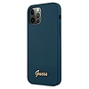 Guess GUHCP12LLSLMGBL iPhone 12 Pro Max 6.7" kék/kék keménytokos Metal Logo Script