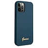 Guess GUHCP12LLSLMGBL iPhone 12 Pro Max 6.7" kék/kék keménytokos Metal Logo Script