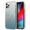 Guess GUHCP12LPCUGLSBL iPhone 12 Pro Max 6.7" kék/kék keménytokos Glitter Gradient Script