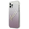 Guess GUHCP12LPCUGLSPI iPhone 12 Pro Max 6.7" rózsaszín/rózsaszín keménytokos Glitter Gradient Script