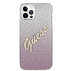 Guess GUHCP12LPCUGLSPI iPhone 12 Pro Max 6.7" rózsaszín/rózsaszín keménytokos Glitter Gradient Script
