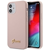 Guess GUHCP12SLSLMGLP iPhone 12 mini 5,4"-es világos rózsaszín/halvány rózsaszín keménytokos szilikon Script Gold logó