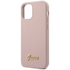 Guess GUHCP12SLSLMGLP iPhone 12 mini 5,4"-es világos rózsaszín/halvány rózsaszín keménytokos szilikon Script Gold logó