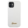 Guess GUHCP12SLSLMGWH iPhone 12 mini 5.4" fehér/fehér keménytok Metal Logo Script