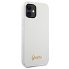 Guess GUHCP12SLSLMGWH iPhone 12 mini 5.4" fehér/fehér keménytok Metal Logo Script