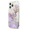 Guess GUHCP13LLFLSU iPhone 13 Pro / 13 6.1" lila/lila keménytok Flower Liquid Glitter