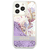 Guess GUHCP13LLFLSU iPhone 13 Pro / 13 6.1" lila/lila keménytok Flower Liquid Glitter