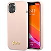 Guess GUHCP13MLSLMGLP iPhone 13 6.1 hüvelykes világos rózsaszín/halvány rózsaszín kemény tokos szilikon Script Gold logo