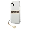 Guess GUHCP13SKB4GBR iPhone 13 mini 5.4" Átlátszó, kemény tokos 4G barna szíjas varázsló
