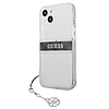 Guess GUHCP13SKB4GGR iPhone 13 mini 5.4" Átlátszó kemény tokos 4G szürke szíjas varázsló