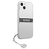 Guess GUHCP13SKB4GGR iPhone 13 mini 5.4" Átlátszó kemény tokos 4G szürke szíjas varázsló