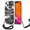 Guess GUHCP13SKCABBK iPhone 13 mini 5,4" fekete/fekete keménytokos Camo Strap Collection