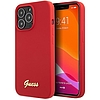 Guess GUHCP13XLSLMGRE iPhone 13 Pro Max 6.7" piros/bordó kemény tok vintage szilikon arany logó