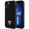Guess GUHCP14SHDGTPK iPhone 14 6.1 hüvelykes fekete/fekete keménytok, strasszos háromszög