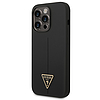 Guess GUHCP14XSLTGK iPhone 14 Pro Max 6.7" fekete/fekete keménytok szilikon háromszög mintás