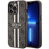 Guess GUHMP13LP4RPSW iPhone 13 Pro / 13 6.1" barna/barna keménytok, 4G nyomtatott csíkos MagSafe