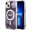 Guess GUHMP14SHMTMRSU iPhone 14 6,1"-os lila/lila keménytok Golden Marble MagSafe