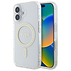 Guess GUHMP16MHFGERET iPhone 16 Plus 6.7" átlátszó keménytok IML Glitter Circle MagSafe