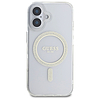 Guess GUHMP16MHFGERET iPhone 16 Plus 6.7" átlátszó keménytok IML Glitter Circle MagSafe