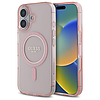 Guess GUHMP16SHFGEREP iPhone 16 6.1" rózsaszín/rózsaszín keménytok IML Glitter Circle MagSafe