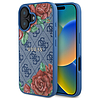 Guess GUHMP16SP4ROPEMCB iPhone 16 6.1" kék/kék keménytok 4G Virágmintás MagSafe