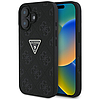 Guess Hot Stamp 4G mintás háromszög fém logós iPhone 16 tok - fekete