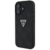 Guess Hot Stamp 4G mintás háromszög fém logós iPhone 16 tok - fekete