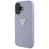 Guess Hot Stamp 4G mintás háromszög fém logós iPhone 16 tok - lila