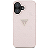 Guess Hot Stamp 4G mintás háromszög fém logós iPhone 16 tok - rózsaszín
