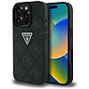 Guess Hot Stamp 4G mintás háromszög fém logós tok iPhone 16 Pro-hoz - fekete
