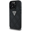 Guess Hot Stamp 4G mintás háromszög fém logós tok iPhone 16 Pro-hoz - fekete