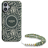 Guess IML Flowers Allover Electro gyöngyszíjjal ellátott MagSafe tok iPhone 16-hoz - zöld