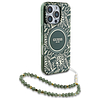 Guess IML Flowers Allover Electro gyöngyszíjjal ellátott MagSafe tok iPhone 16 Pro Maxhoz - zöld