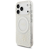 Guess IML Flowers Electro Pearl Strap MagSafe tok iPhone 17 Próhoz - fehér