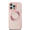 Guess IML Flowers Wreath MagSafe iPhone 16 Pro tok - rózsaszín