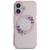 Guess IML Flowers Wreath MagSafe iPhone 16 tok - rózsaszín
