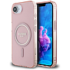 Guess IML Glitter Circle MagSafe tok iPhone 16e-hez - rózsaszín