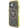 Guess IML Metal Glitter 4G kör háromszög MagSafe tok iPhone 16-hoz, barna