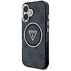 Guess IML Metal Glitter 4G kör háromszög MagSafe tok iPhone 16-hoz, fekete