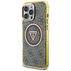 Guess IML Metal Glitter 4G kör háromszög MagSafe tok iPhone 16 Próhoz, barna