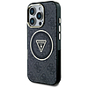 Guess IML Metal Glitter 4G kör háromszög MagSafe tok iPhone 16 Próhoz, fekete