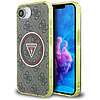 Guess IML Metal Glitter 4G kör háromszög MagSafe tok iPhone 16e-hez - barna