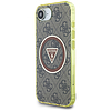 Guess IML Metal Glitter 4G kör háromszög MagSafe tok iPhone 16e-hez - barna