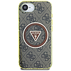 Guess IML Metal Glitter 4G kör háromszög MagSafe tok iPhone 16e-hez - barna