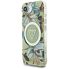Guess IML Metal Glitter Flowers Triangle MagSafe iPhone 16e tok - zöld