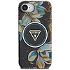 Guess IML Metal Glitter Flowers Triangle MagSafe tok iPhone 16e-hez - fekete