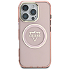 Guess IML Metal Mountain Logo MagSafe iPhone 16 Pro tok - rózsaszín