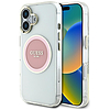 Guess IML Metal színes kör klasszikus logós MagSafe iPhone 16 tok - rózsaszín