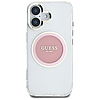 Guess IML Metal színes kör klasszikus logós MagSafe iPhone 16 tok - rózsaszín
