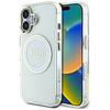 Guess IML Metal színes kör klasszikus logós MagSafe tok iPhone 16-hoz - fehér